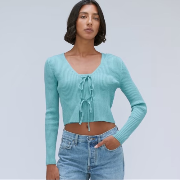 Everlane cotton merino tie front sweater - Picture 4 of 4